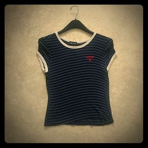 Wet Seal bonjour striped crop top